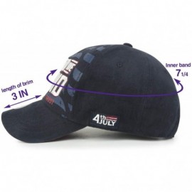 Baseball Caps USA America Flag 4th July Independence Day Trucker Hat Baseball Cap Dad Cap - Navy - C312MYPJKGC $14.04