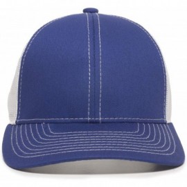 Baseball Caps Structured mesh Back Trucker Cap - Royal/White - CF182002ZMU $11.62