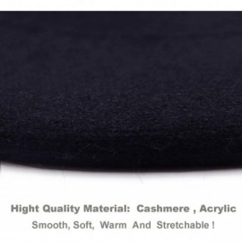 Berets French Beret Hat-Reversible Solid Color Cashmere Beret Cap for Womens Girls Lady Adults - Navy - C2192A026M9 $14.50