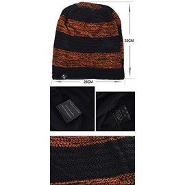 Skullies & Beanies Mens Slouchy Beanie Knit Skull Cap Long Baggy Hip-hop Winter Summer Hat B305 - Retro-black&claret - CU12N5...