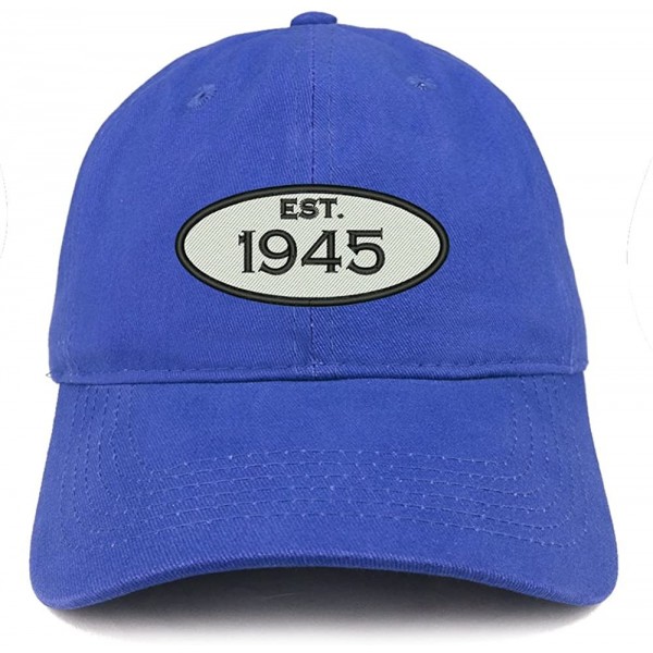 Baseball Caps Established 1945 Embroidered 75th Birthday Gift Soft Crown Cotton Cap - Royal - CQ183NHYLXW $17.21