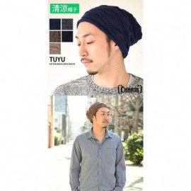 Skullies & Beanies Mens Summer Cotton Beanie Hat - Slouchy Womens Cooling Light Weight Japan Cap - Brown - CG12E2F5YWT $18.12