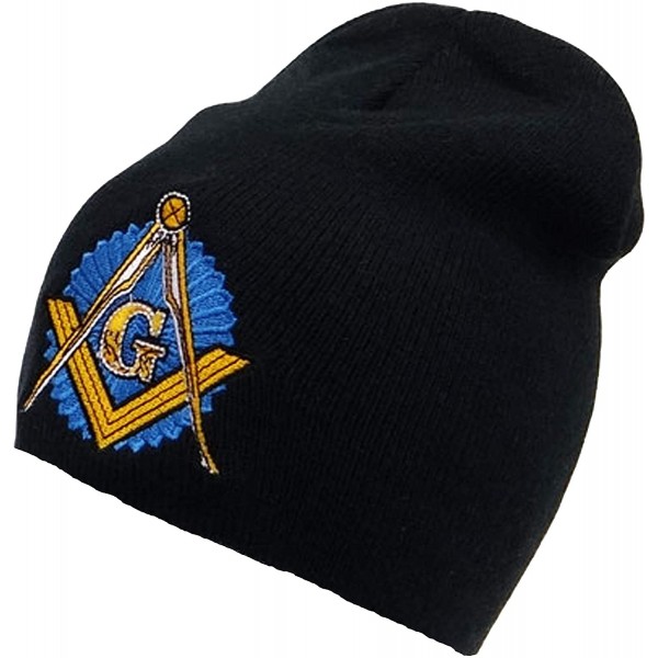 Skullies & Beanies Mason Winter Skull Cap Black Ski Beanie Freemason Knit- Master- Masonic - CZ127NTPMAT $10.63