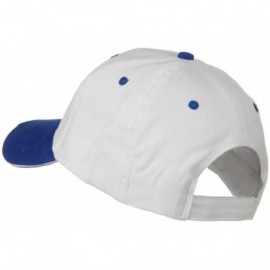 Baseball Caps 2 Tone Brushed Twill Sandwich Cap - Royal White - CA11VZ3OJYB $19.05