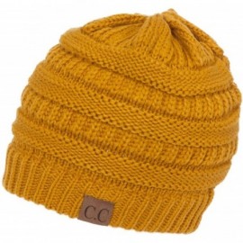 Skullies & Beanies Knit Soft Stretch Beanie Cap - Mustard - CY12OCG6KOD $13.18