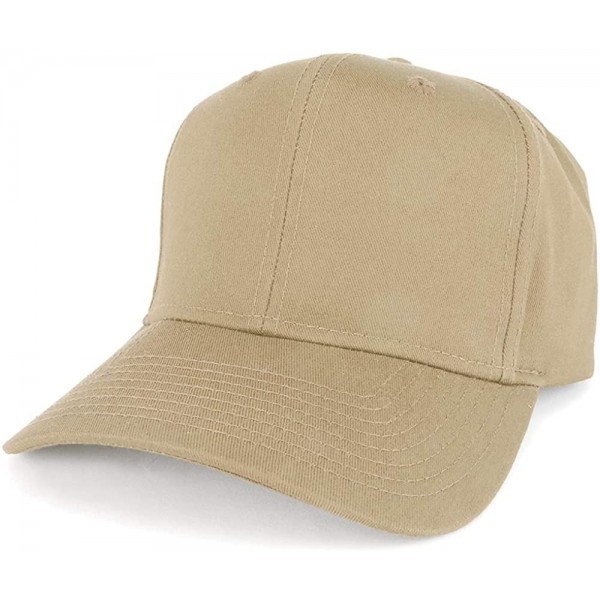 Baseball Caps Adjustable Solid Color Plain Cotton Polyester Blank Snapback Baseball Style Cap - Khaki - CV12M41TVIV $11.51