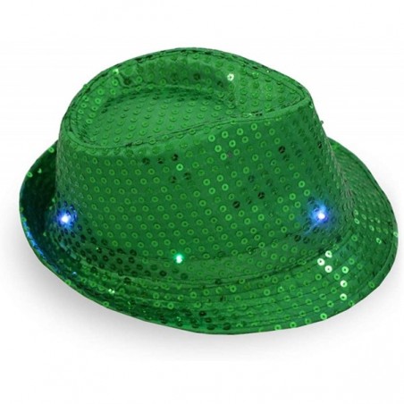 Light Up Flashlight Fedora Hat Halloween Costume Party - Green ...