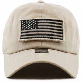 Baseball Caps Cotton & Pigment Low Profile Tactical Operator USA Flag Patch Military Army Cap - 2. Cotton - Khaki - C812N9G1M...