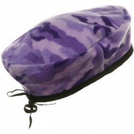 Berets Camo Fleece Beret - Lilac - CV18GYZ242N $18.99