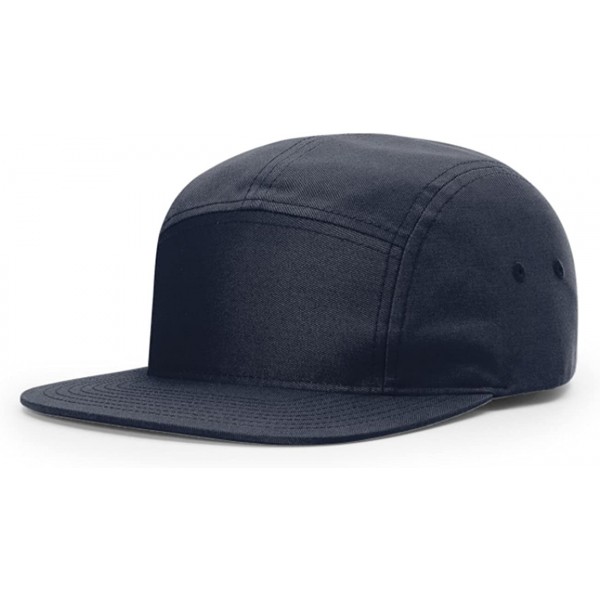 Baseball Caps Richardson 5 Panel Camper Adjustable Flatbill Strapback - Light Navy - C1188236HHS $16.35