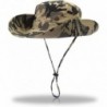 Sun Hats Outdoor Sun Hats with Wind Lanyard Bucket Hat Fishing Cap Boonie for Men/Women/Kids - Khaki Camouflage - CI17YLSY2U0...