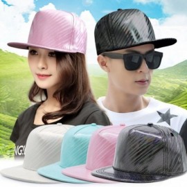 Baseball Caps Holographic Cap Rainbow Reflective Glossy Snapback FFH257BLK - Striped Holographic White Ffh383wht - CN186NK53G...