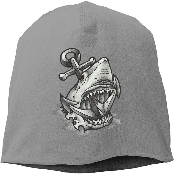 Skullies & Beanies Man Skull Cap Beanie Anchor Shark Headwear Knit Hat Warm Hip-hop Hat - Deep Heather - C218IKZO5HN $18.50