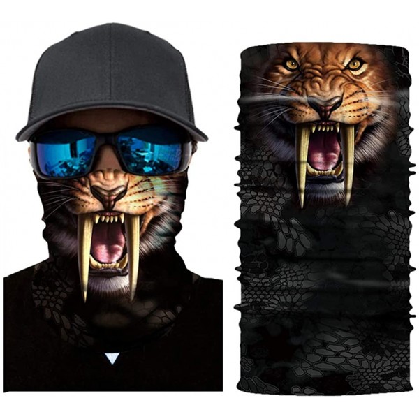 Balaclavas Seamless Bandana Protection Headwear Balaclava - Tiger-01 - CL197X9I42N $13.20