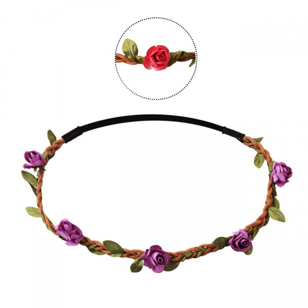 12pcs Girl Fashion Bohemian Flower Crown Floral Garland Headbands For ...