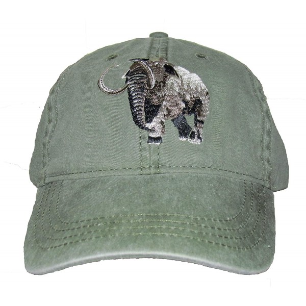 Baseball Caps Woolly Mammoth Embroidered Cotton Baseball Cap Green - C618QQL0E5Z $16.51