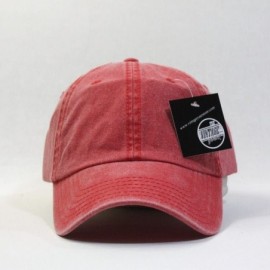 Baseball Caps Vintage Year Plain Washed Cotton Adjustable 6 Panel Dad Hat Baseball Cap - Red - CU12O3K3GZW $10.62