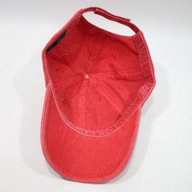 Baseball Caps Vintage Year Plain Washed Cotton Adjustable 6 Panel Dad Hat Baseball Cap - Red - CU12O3K3GZW $10.62