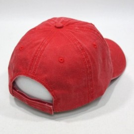 Baseball Caps Vintage Year Plain Washed Cotton Adjustable 6 Panel Dad Hat Baseball Cap - Red - CU12O3K3GZW $10.62