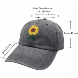 Baseball Caps Women's Cute Sunflower Baseball Cap Vintage Washed Adjustable Funny Hat - Sunflower - Gray - CT18Q8W8LAI $19.01