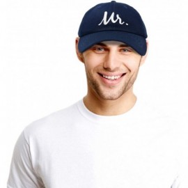 Baseball Caps Mr. and Mrs. Baseball Cap Bride Groom Matching Hats Couples Set - Navy Blue/Pink - CK18RO36ZCY $18.88