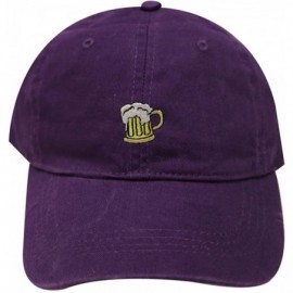 Baseball Caps Beer Small Embroidery Cotton Baseball Cap Multi Colors - Purple - C91827M5S0Z $14.46