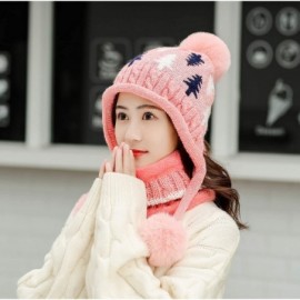 Skullies & Beanies Winter Knitted Earflap Outdoor Snowboard - Pink - CD18A9CDKS2 $15.88