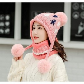 Skullies & Beanies Winter Knitted Earflap Outdoor Snowboard - Pink - CD18A9CDKS2 $15.88