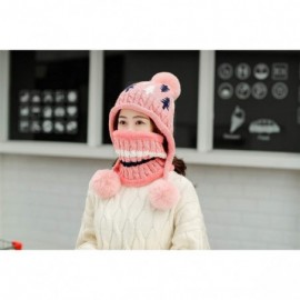 Skullies & Beanies Winter Knitted Earflap Outdoor Snowboard - Pink - CD18A9CDKS2 $15.88