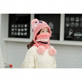 Skullies & Beanies Winter Knitted Earflap Outdoor Snowboard - Pink - CD18A9CDKS2 $15.88