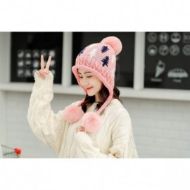 Skullies & Beanies Winter Knitted Earflap Outdoor Snowboard - Pink - CD18A9CDKS2 $15.88