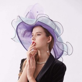 Sun Hats Women's Organza Kentucky Derby Tea Party Hat - Design 2 - Purple & Blue - CY18T03LQMH $17.80