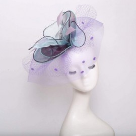 Sun Hats Women's Organza Kentucky Derby Tea Party Hat - Design 2 - Purple & Blue - CY18T03LQMH $17.80