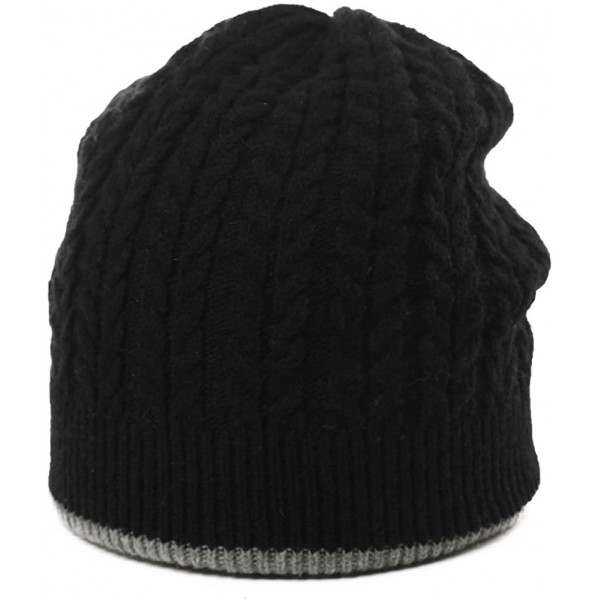 Skullies & Beanies Unisex Thick Wool Knit Baggy Slouchy Beanie Hat Watch Cap for Men Women - 89225_black - CU18AQ79Y0M $15.26