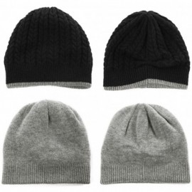 Skullies & Beanies Unisex Thick Wool Knit Baggy Slouchy Beanie Hat Watch Cap for Men Women - 89225_black - CU18AQ79Y0M $15.26