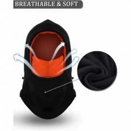 Balaclavas Balaclava Fleece Hood Double Layer Neck Warmer Cold Weather Winter Hats - Child- (Black+orange) - CL18ZYU885M $10.10