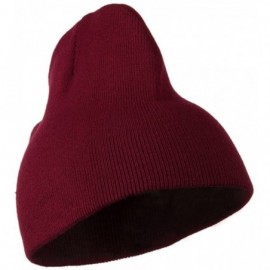 Skullies & Beanies 8 inch Acrylic Short Blank Beanie - Maroon - CG11BKZVY47 $13.35