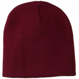 Skullies & Beanies 8 inch Acrylic Short Blank Beanie - Maroon - CG11BKZVY47 $13.35