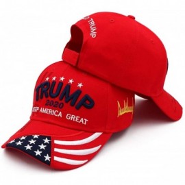 Baseball Caps Donald Trump Hat 2020 Keep America Great KAG MAGA with USA Flag 3D Embroidery Hat - Hat-12red - CA1935SEMKO $13.29