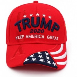 Baseball Caps Donald Trump Hat 2020 Keep America Great KAG MAGA with USA Flag 3D Embroidery Hat - Hat-12red - CA1935SEMKO $13.29