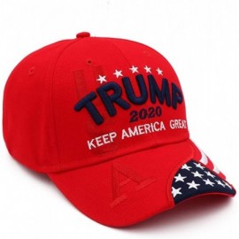 Baseball Caps Donald Trump Hat 2020 Keep America Great KAG MAGA with USA Flag 3D Embroidery Hat - Hat-12red - CA1935SEMKO $13.29