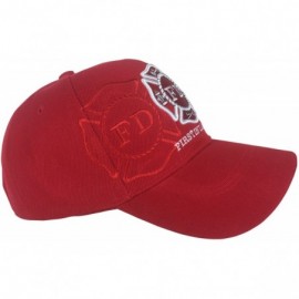 Baseball Caps Fire Department First in Last Out Cap - Firefighter Gift -100% Cotton Embroidered Hat - Red - CH12NYA6H2T $10.98