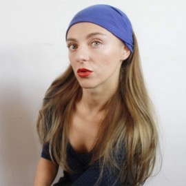 Headbands Headbands for Women Sweat Wicking Scarf Bandana Elastic Workout Headband Wrap Pack - 4 pack navy - CR11VHNAEB5 $9.60