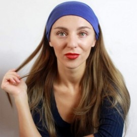 Headbands Headbands for Women Sweat Wicking Scarf Bandana Elastic Workout Headband Wrap Pack - 4 pack navy - CR11VHNAEB5 $9.60