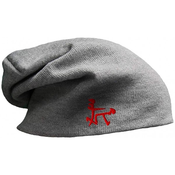 Skullies & Beanies Custom Slouchy Beanie Chinese Symbol for Sex B Embroidery Acrylic - Light Grey - CV18A588QZ6 $20.97