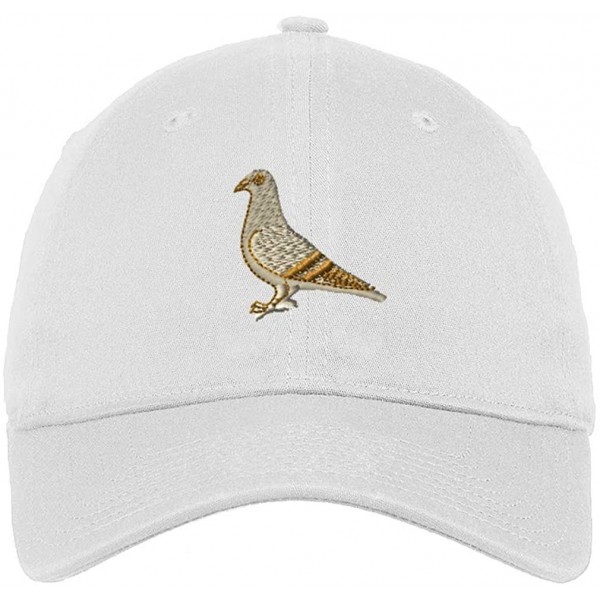 Baseball Caps Custom Low Profile Soft Hat Pigeon A Embroidery Animal Name Cotton Dad Hat - White - CH18QUZM4RS $22.29