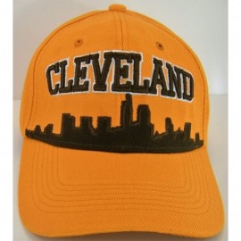 Baseball Caps Cleveland Skyline Men's Adjustable Baseball Cap - Orange - CX183K7Y4TU $8.60