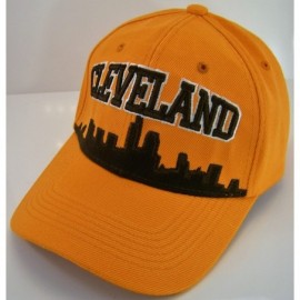 Baseball Caps Cleveland Skyline Men's Adjustable Baseball Cap - Orange - CX183K7Y4TU $8.60