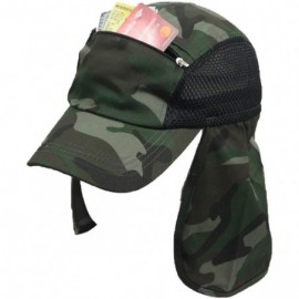 Sun Hats Baseball Cap Ear Flap Pocket Sun Neck Cover Bonnie Visor Camo Hiking Fishing - Woodland Camo - CC18U4GR37C $12.28