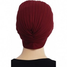 Skullies & Beanies Turban Hat Cap for Women Stylish Cotton Chemo Beanie Hat Caps - Camel - C418IYUUSQN $16.79